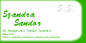 szandra sandor business card