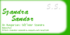 szandra sandor business card